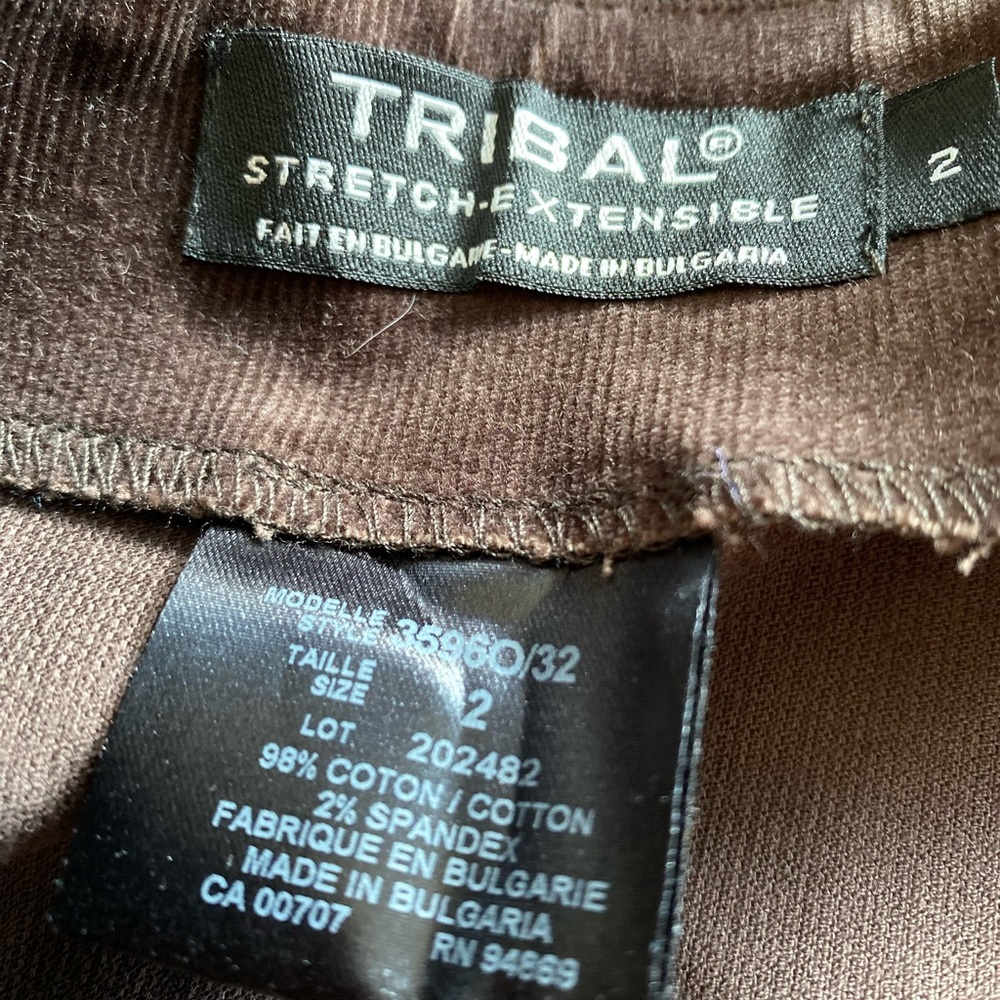 Tribal Brown Corduroy Skirt, Size 2 NWOT - Picture 6 of 6